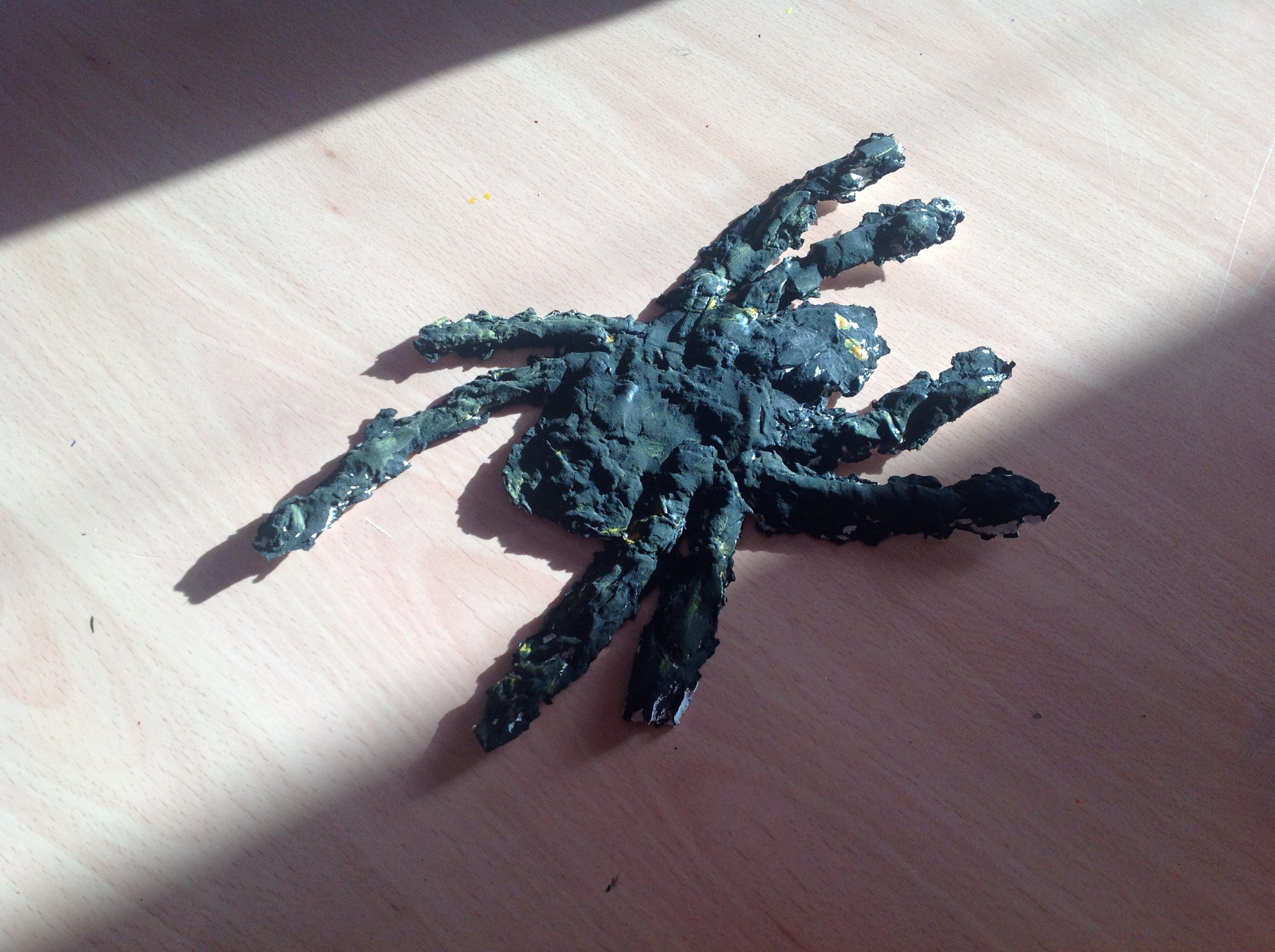 Paper mache spider.